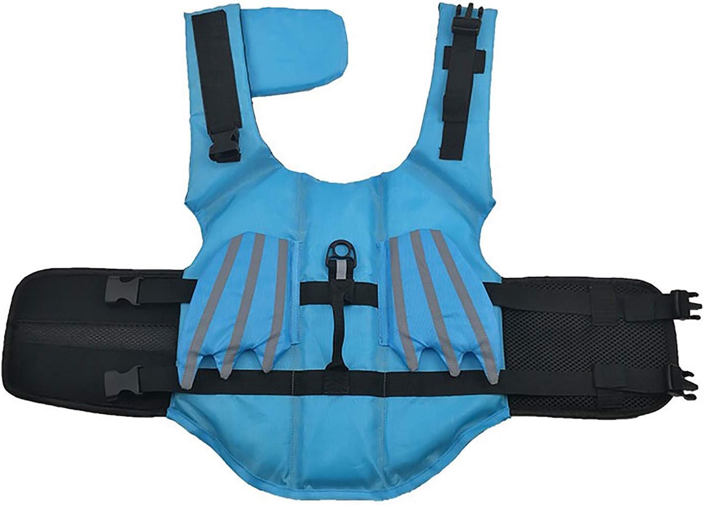 Blue Shark Fin Dog Life Jacket – Buoyancy Swim Vest for Small & Medium Dogs | Reflective Trim + Rescue Handle + Cute Fin Design