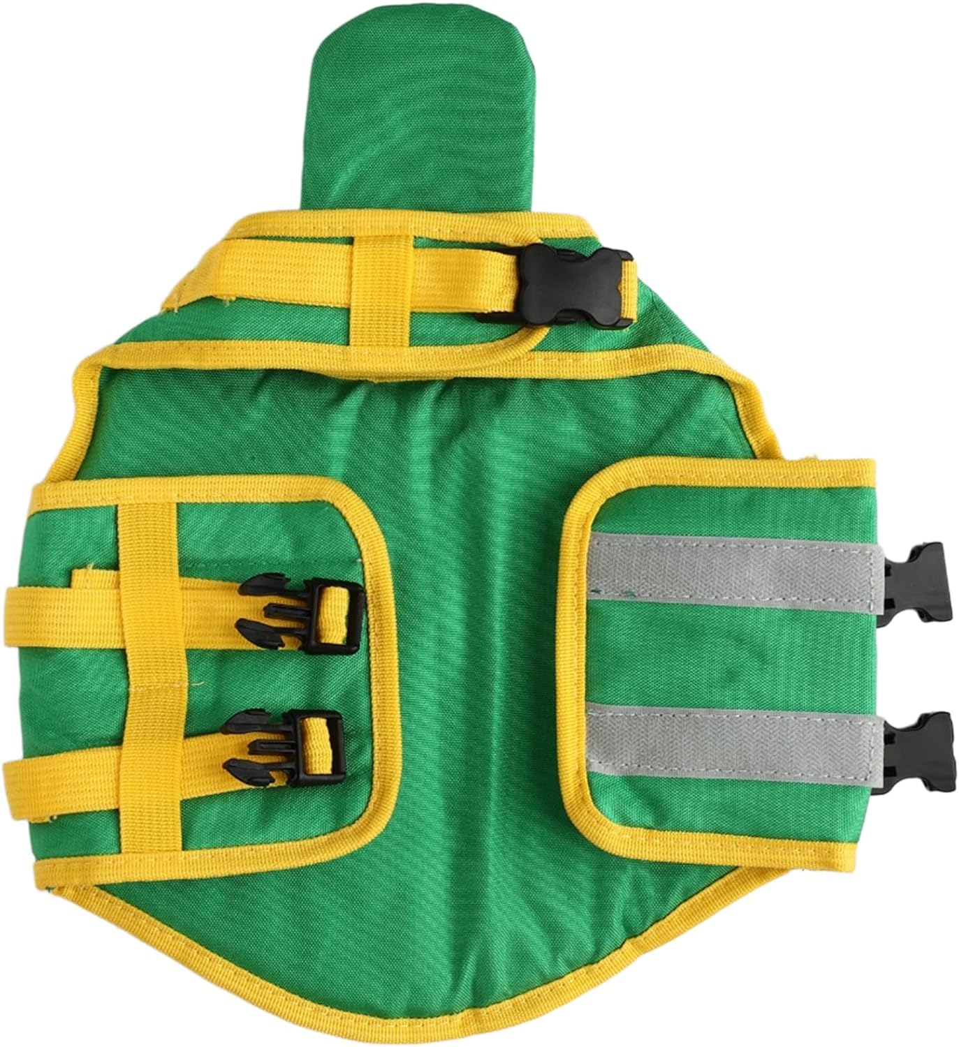 Green Dinosaur Dog Life Jacket – Cute Floatation Vest for Small Dogs | 3D Spine Design + Safety Handle + Secure Buckles