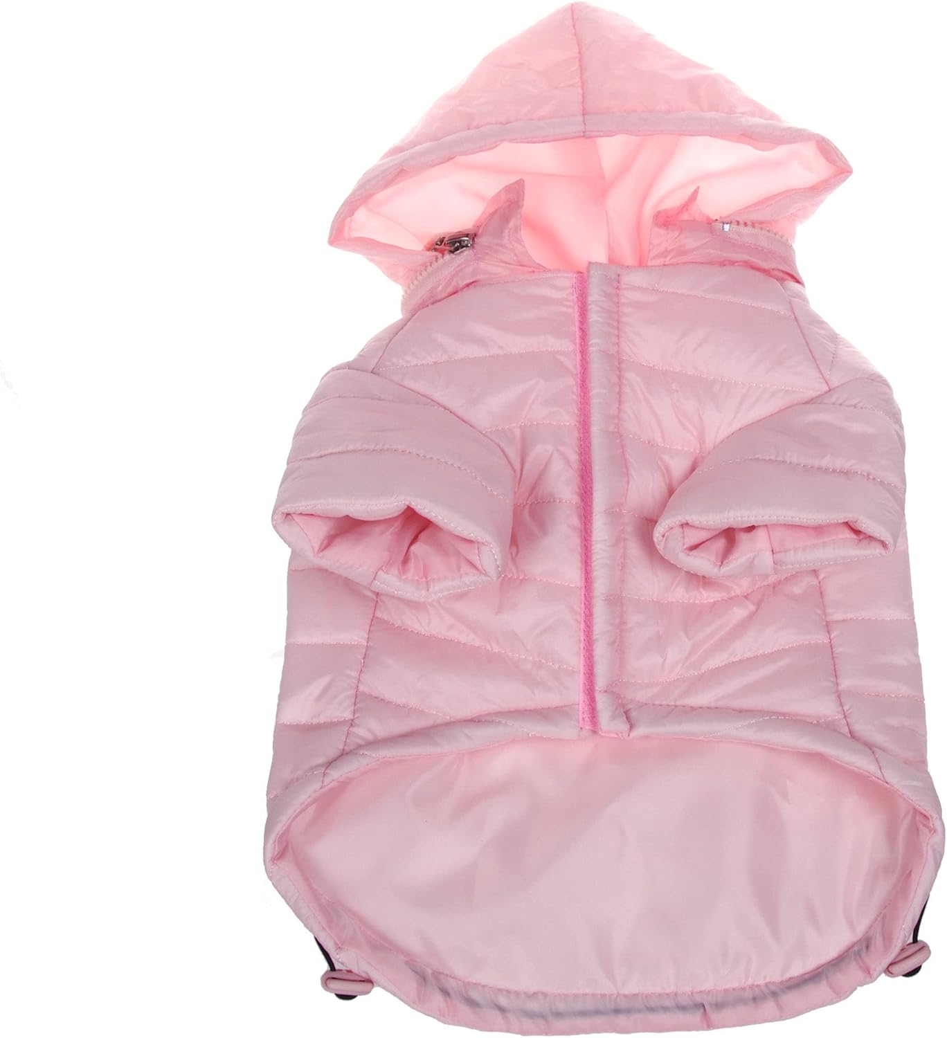 Light Pink Dog Winter Coat – Warm Padded Jacket for Small Dogs | Elastic Hem + Windproof Design + Easy On/Off