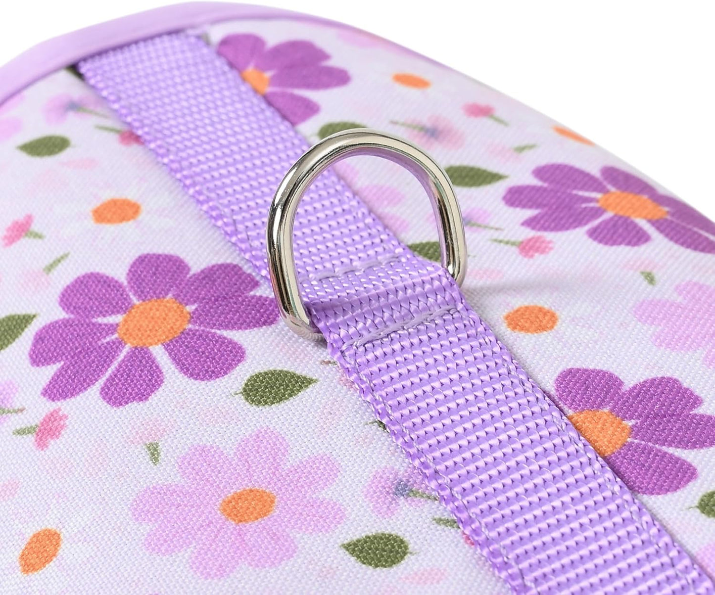 Purple Daisy Dog Harness – Vest-Style Leash Harness for Small Dogs | Soft Breathable Mesh with Floral Print & Gentle Trim